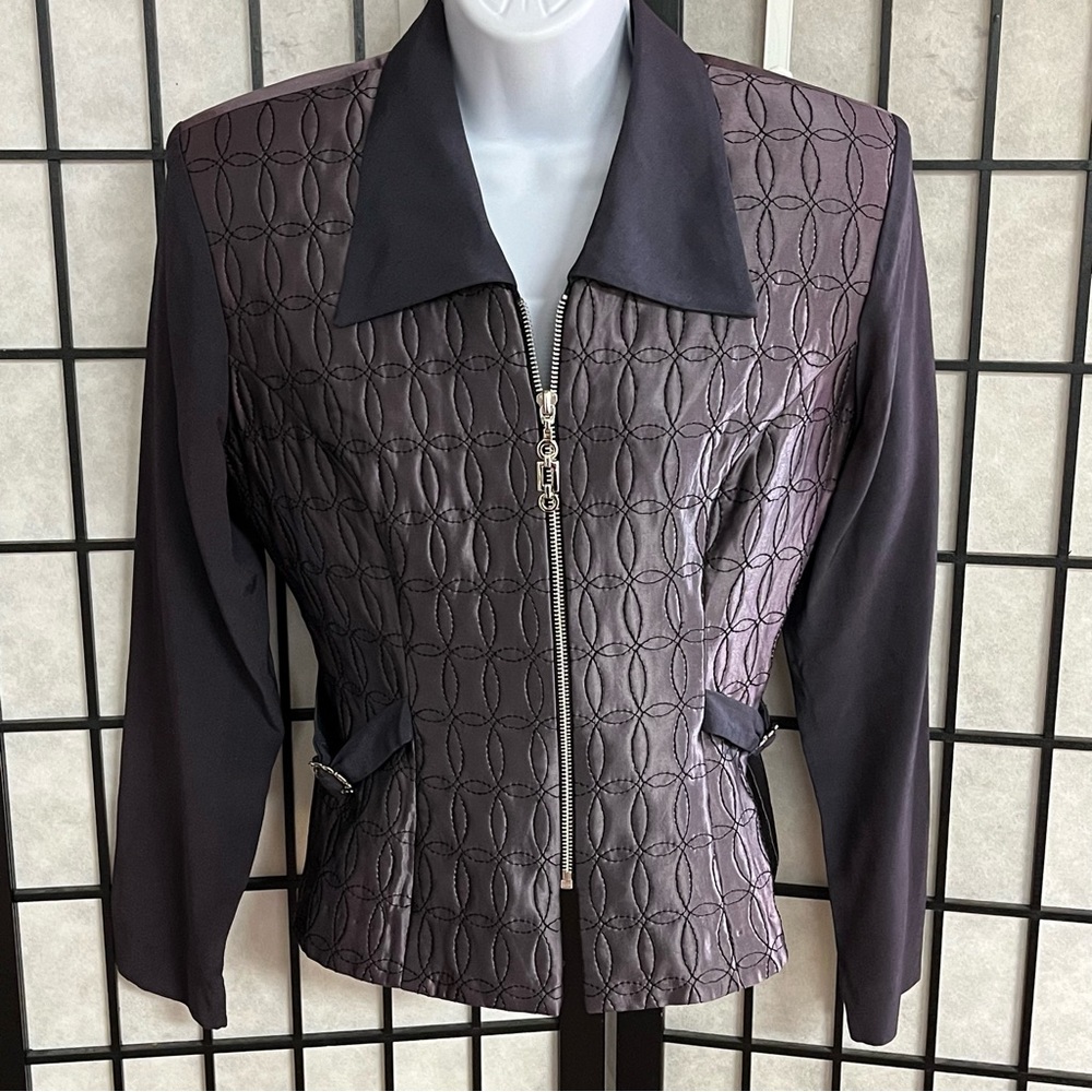 Lori Weinberg ladies black zip jacket size 8